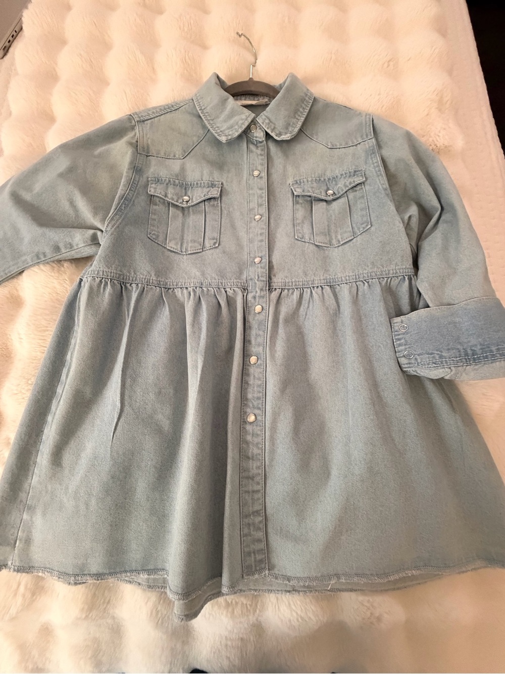 Light Wash Denim Button-Front Shirt